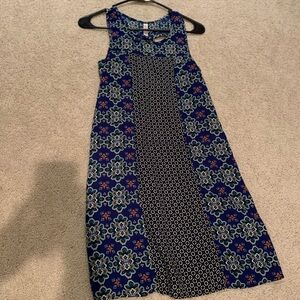 Xhilaration Navy Blue Floral Panel Maxi Dress